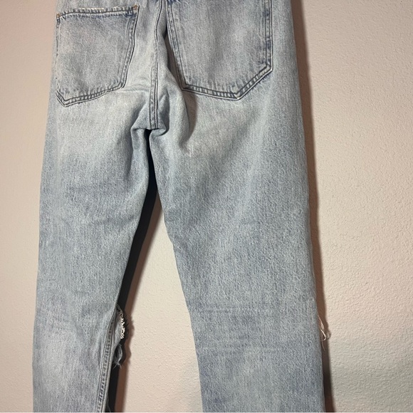 Agolde Jamie High Rise Classic Jeans Ankle Crop Size 27 Light Wash Distressed - Picture 8 of 13